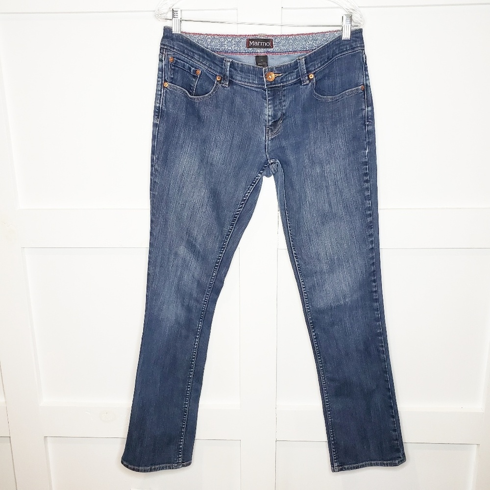 Marmot Straight Leg Medium Wash Denim Jeans 10 - Picture 3 of 5
